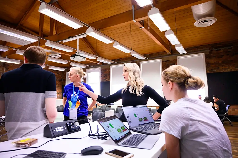 a group of entrepreneurs discussing