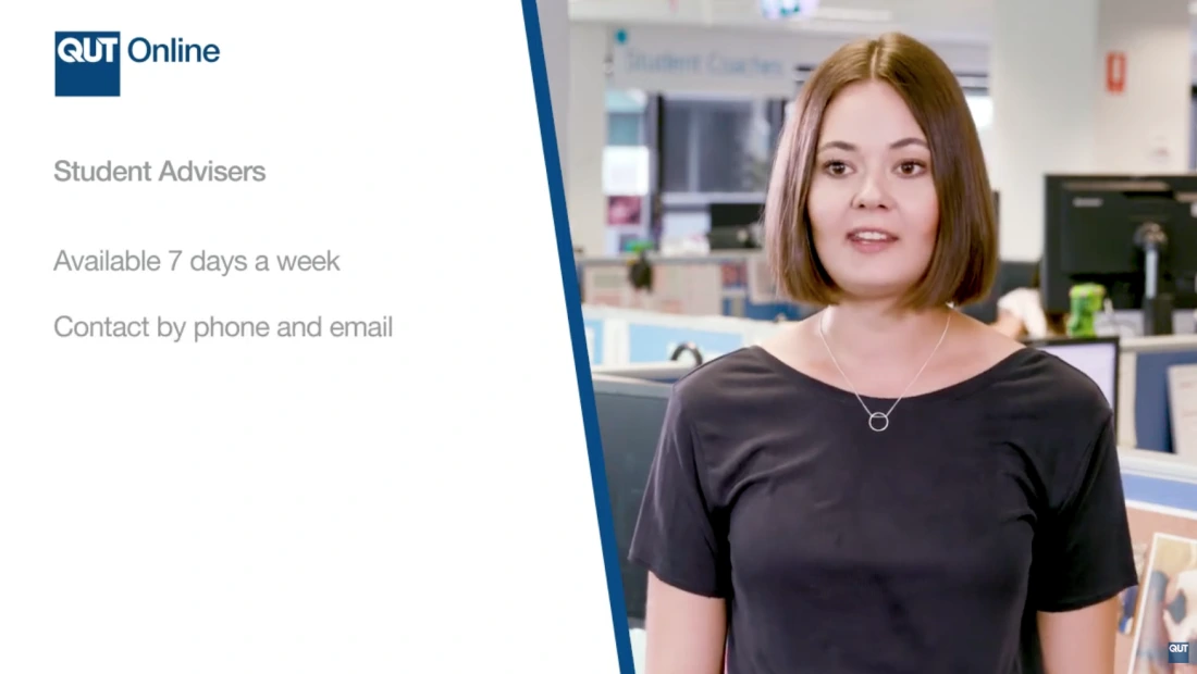 a QUT online student adviser explains her role